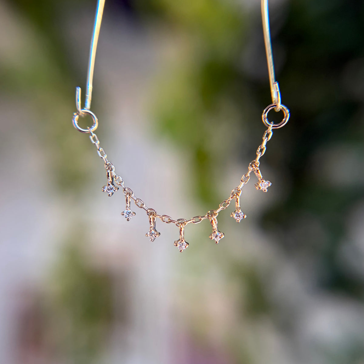 Ember - 7 Tiny Diamond Charms - Chain