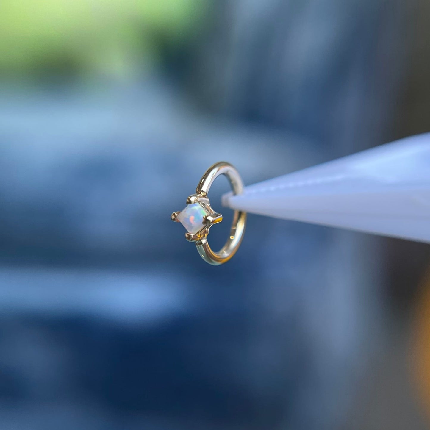 Fixed Bead Ring with Large Prong - Opal