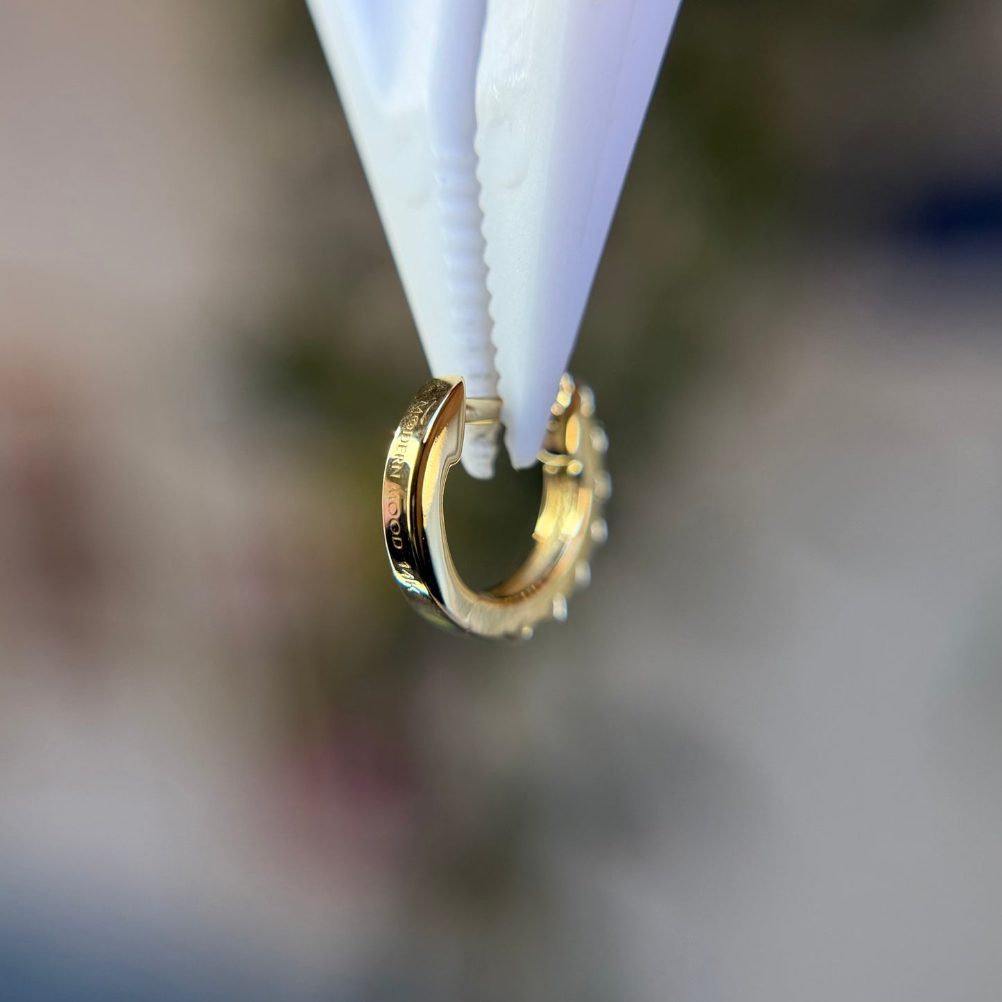 Cabochon Moonstone Huggie