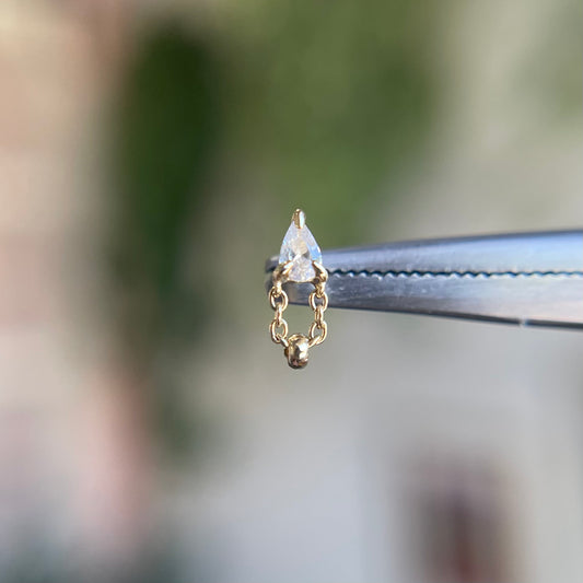 1000% Bitty - White Sapphire - Threadless End