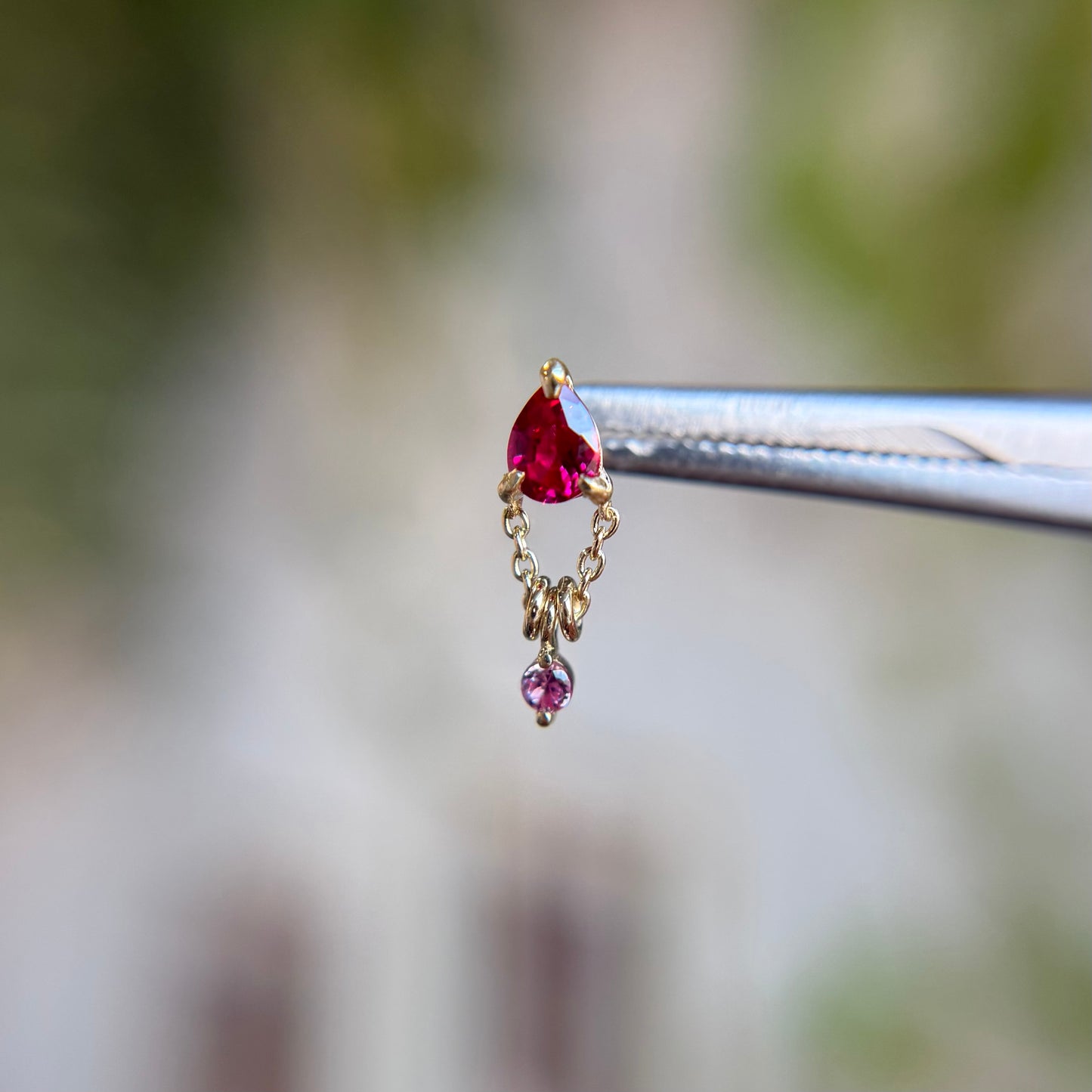 1000% Stacked - Ruby & Pink Sapphire - Threadless End