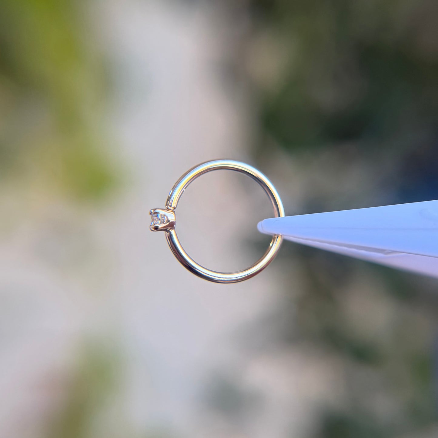 Fixed Ring with Cubic Zirconia Prong