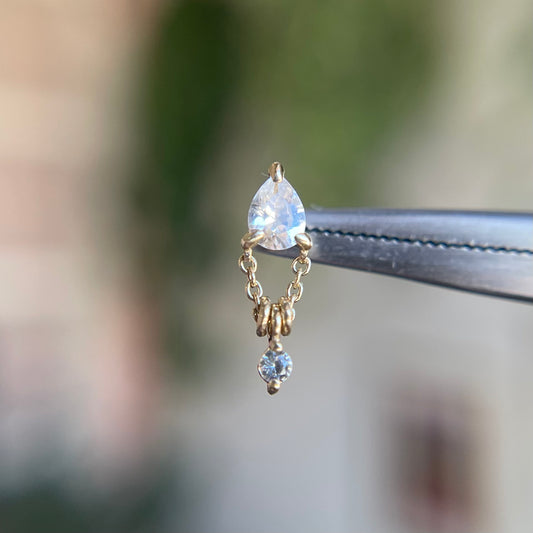 1000% Stacked - White Sapphire - Threadless End