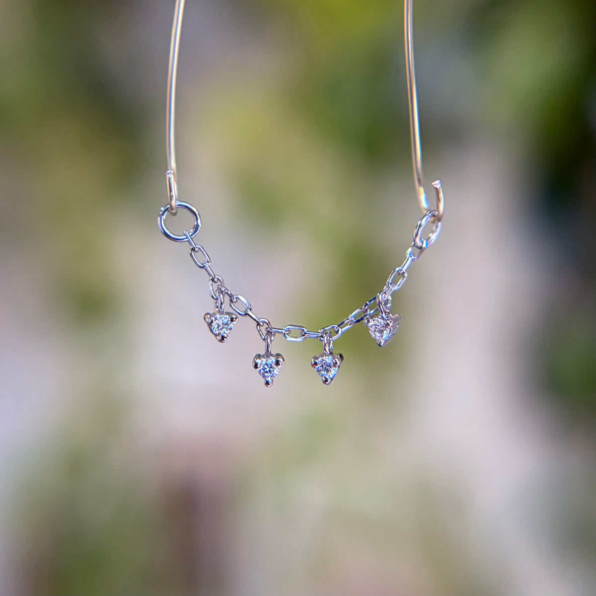 Chain with Tiny Dripping Diamonds