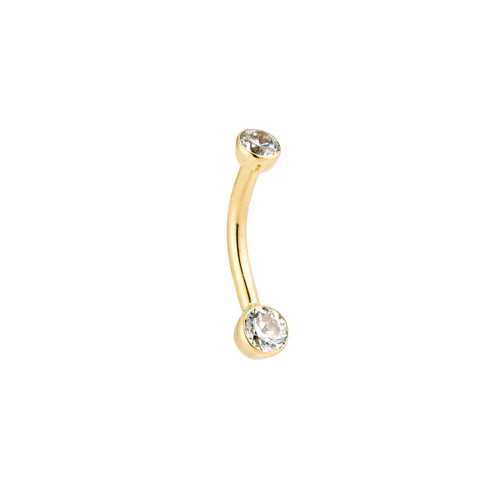 Curved Barbell - Bezel Set