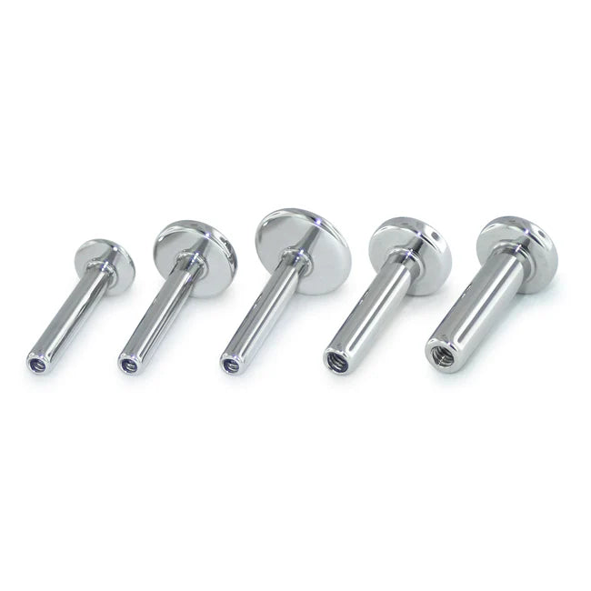 16g Internally Threaded Labret Post - 4mm Disk