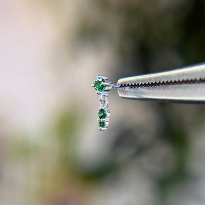 High Noon - Emerald Green CZ - Threadless End