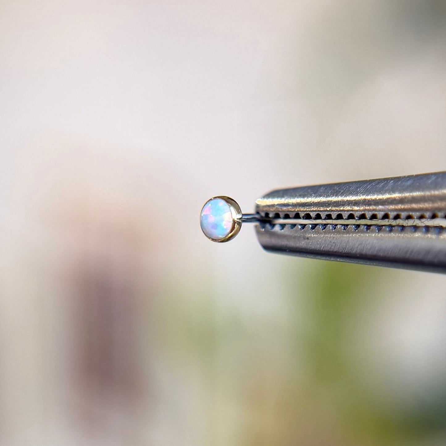 18K Gold Bezel Set Cabochon Opal - Threadless End