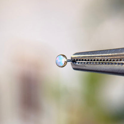 18K Gold Bezel Set Cabochon Opal - Threadless End