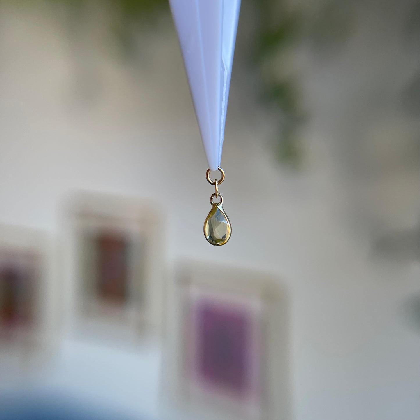 Pear Shaped Charm - Colored Gemstones