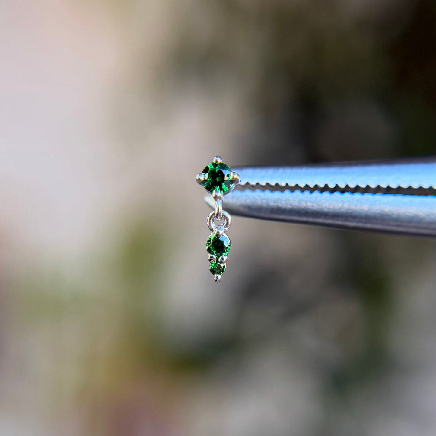 High Noon - Emerald Green CZ - Threadless End