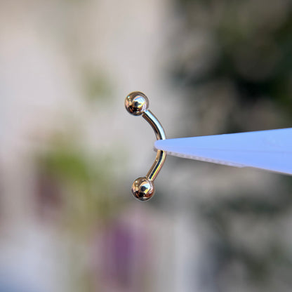 14k Gold Curved Barbell