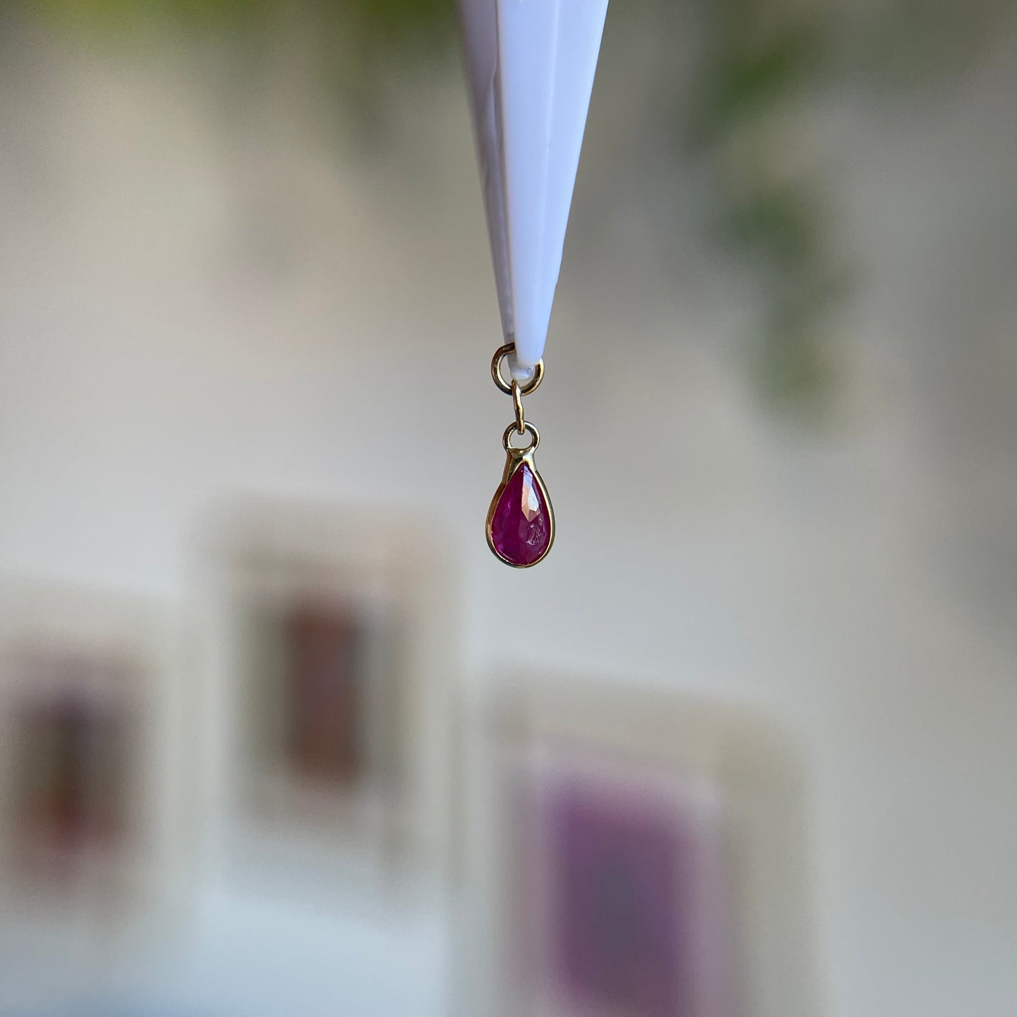 Pear Shaped Charm - Colored Gemstones