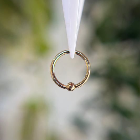 14k Gold Fixed Bead Ring