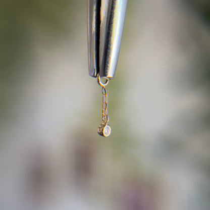 Tiny Charm - Bezel Set Diamond with Chain