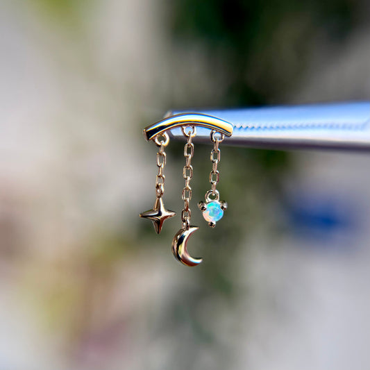 Cassiopeia Bar - Opal - Threadless End