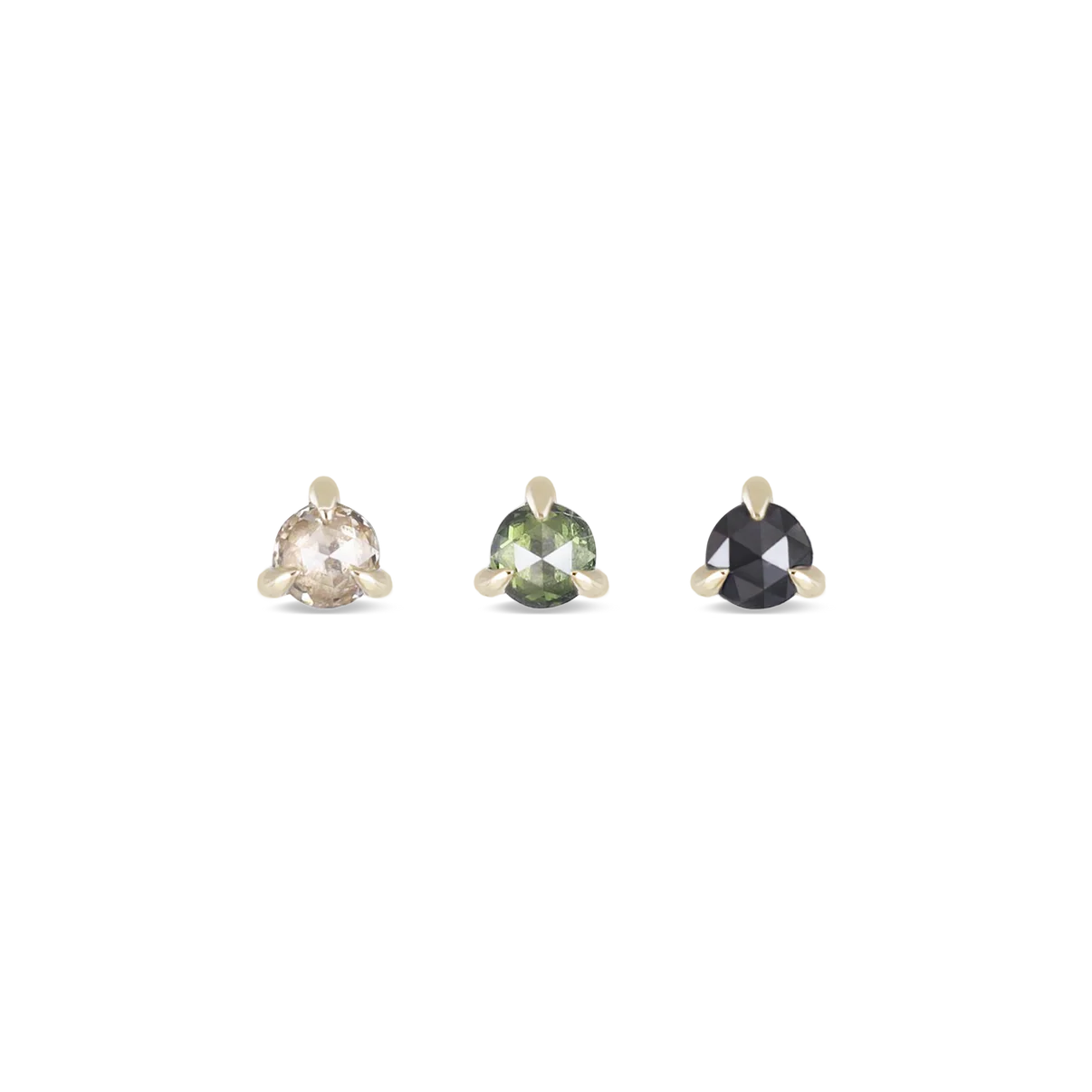 2mm Rose Cut Diamond 3 Prong - Threadless End