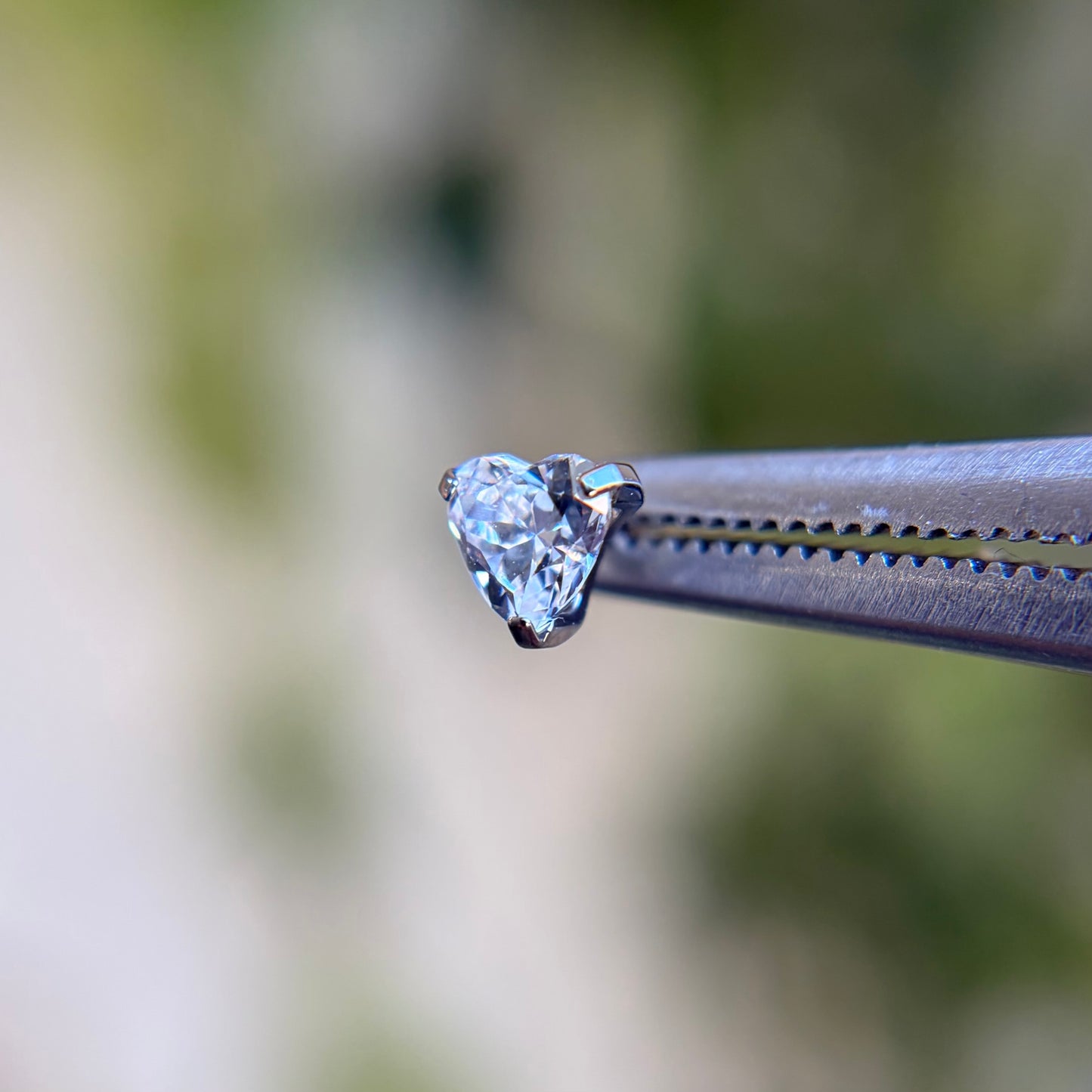 Titanium Heart Shaped Cubic Zirconia