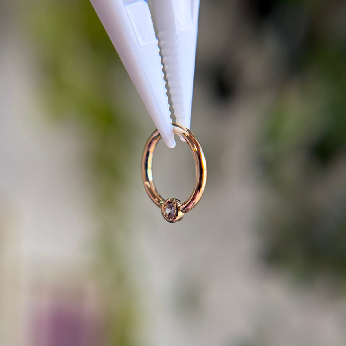 Fixed Bezel 2mm Bead Ring with Cubic Zirconia