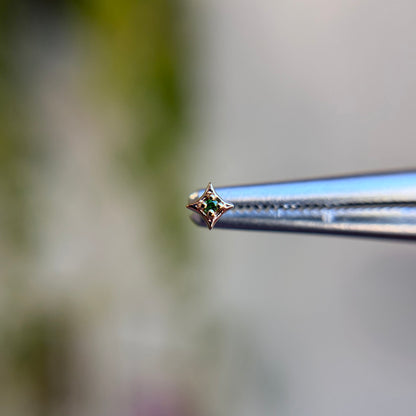 Zara - Tsavorite Green Garnet - Threadless End