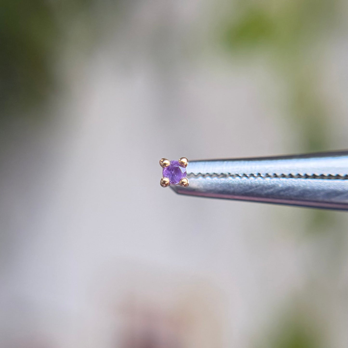 Amethyst Prong - Threadless End