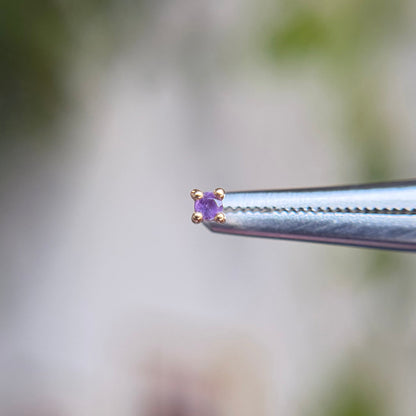 Amethyst Prong - Threadless End