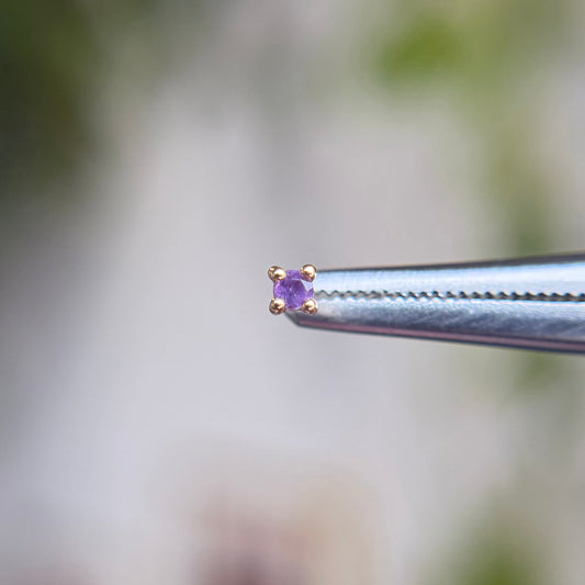 Amethyst Prong - Threadless End