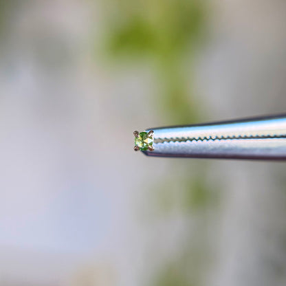 2mm Rose Cut 4 Prong - Green Diamond - Threadless End