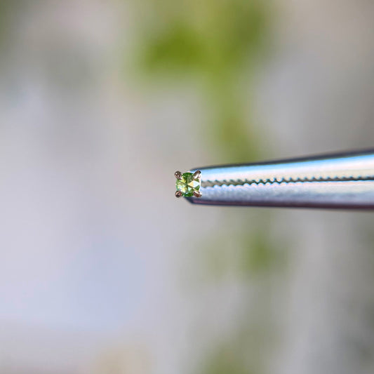 2mm Rose Cut 4 Prong - Green Diamond - Threadless End