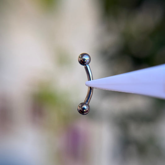 Titanium Curved Barbell - Fixed End - Full Piece