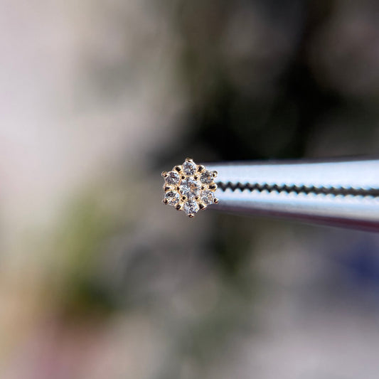 Peony - White Topaz - Threadless End