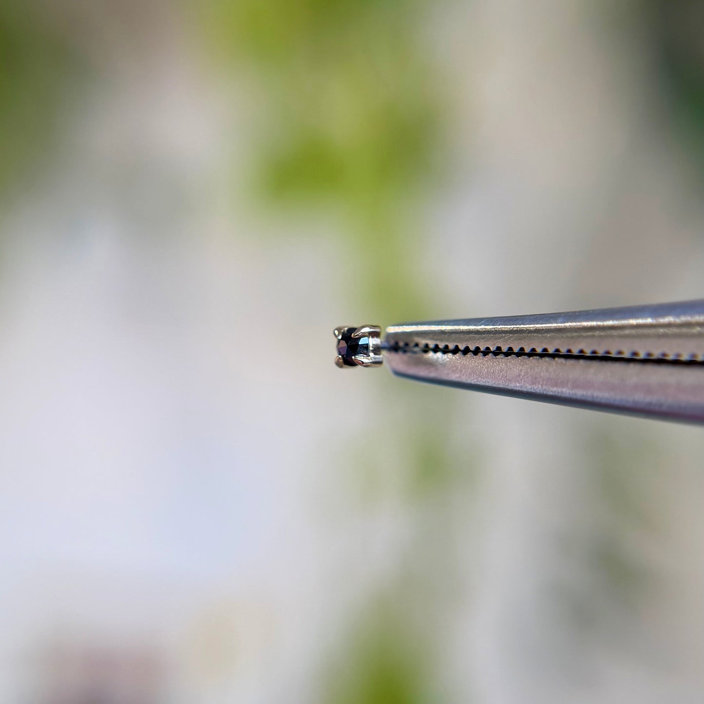 2mm Rose Cut 4 Prong - Black Diamond - Threadless End