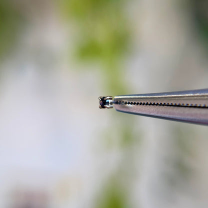 2mm Rose Cut 4 Prong - Black Diamond - Threadless End