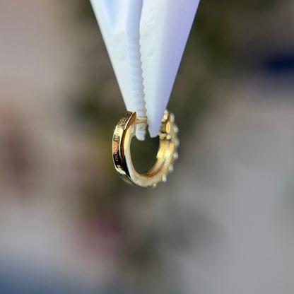 Cabochon Moonstone Huggie