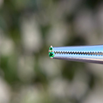Prim - Emerald Green CZ - Threadless End