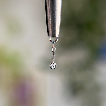 Tiny Charm - Bezel Set Diamond with Chain