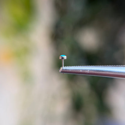 Turquoise Titanium Bezel Set Cabochon - Threadless End