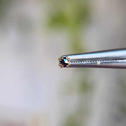 Kai - 2.5mm Rose Cut Black Diamond - Threadless End