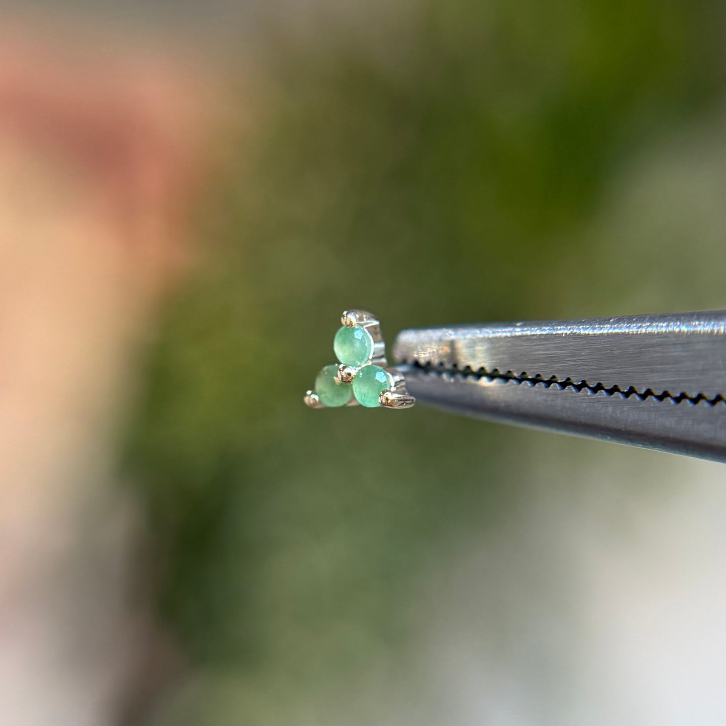 Ivy Tiny Natural Gemstone - Green Aventurine - Threadless End