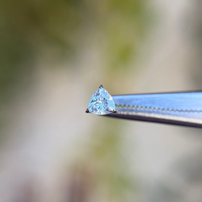Titanium Trillion Cut Prong Set Cubic Zirconia - Threadless End