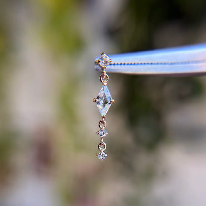 Elara - White Topaz - Threadless End