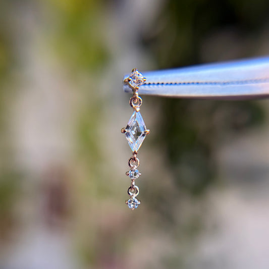 Elara - White Topaz - Threadless End
