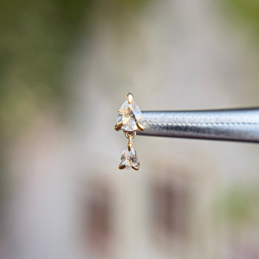 Pair of Pairs Pin End - White Sapphire