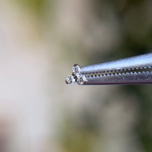 Titanium Trinity - Cubic Zirconia - Threadless End