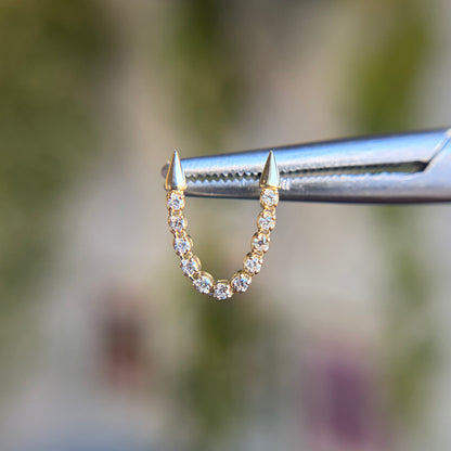 Pointed Well Articulated Double Pin Lynx - Diamonds - Threadless End