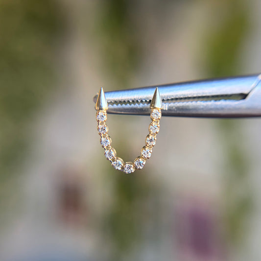 Pointed Well Articulated Double Pin Lynx - Diamonds - Threadless End