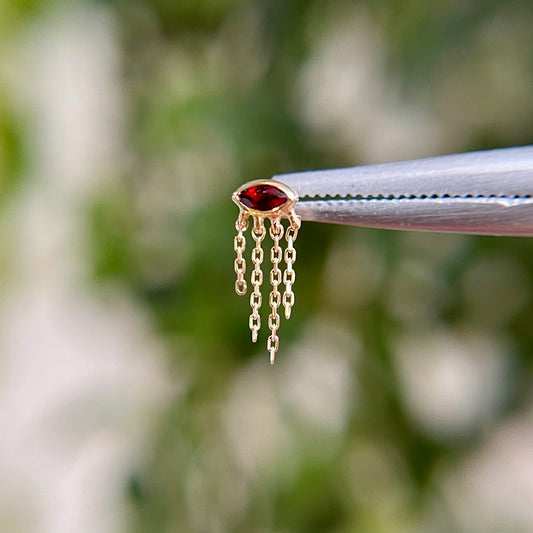 Misty Dew Garnet - Threadless End