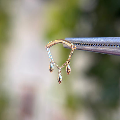Dripping Marquise Bead Bar - Threadless End