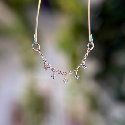Ember - 5 Tiny Diamond Charms - Chain