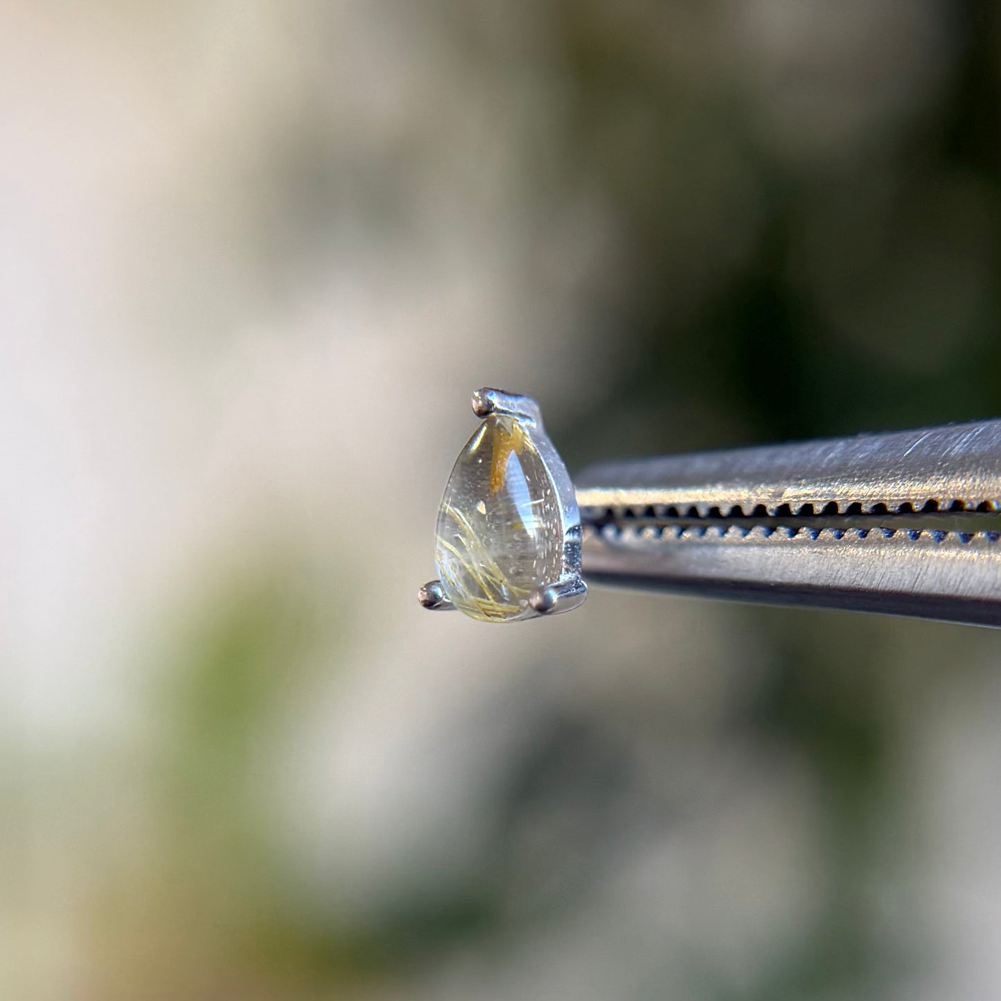 Pear - Rutilated Quartz - Threadless End